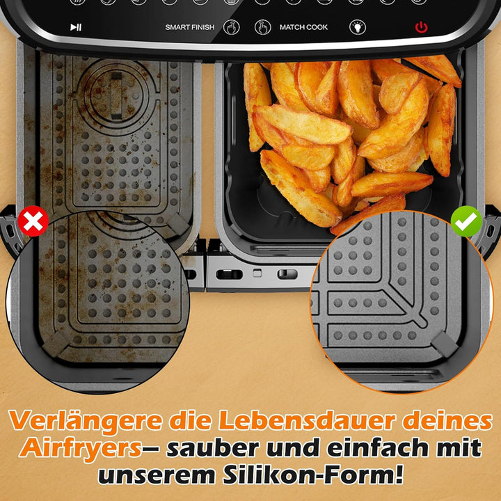 Heissluftfritteuse Zubehör für Philips Dual Basket Airfryer 5000/3000 Serie 6L/3L, Airfryer Silikonf