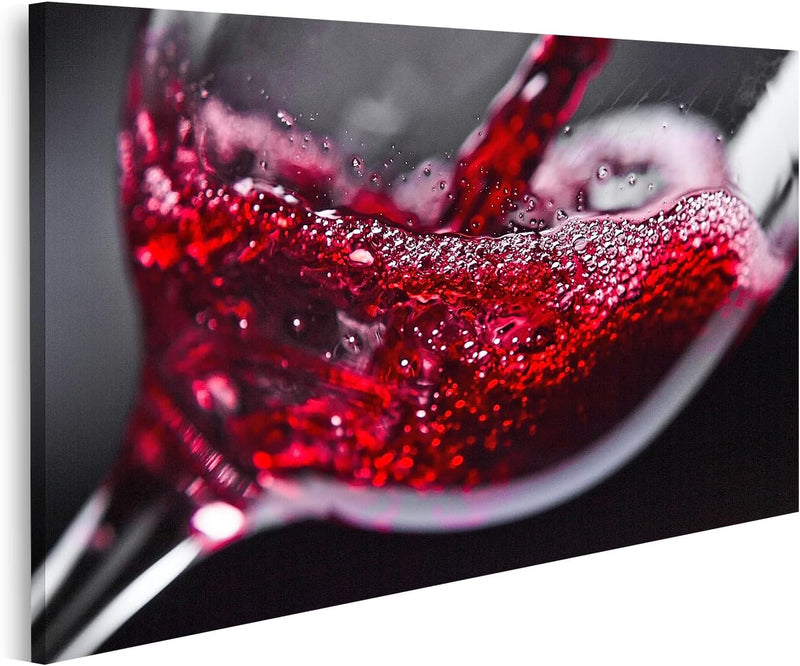 Bild auf Leinwand Rotwein Im Weinglas Auf Schwarzem Hintergrund Wandbild Poster Kunstdruck Bilder Fo