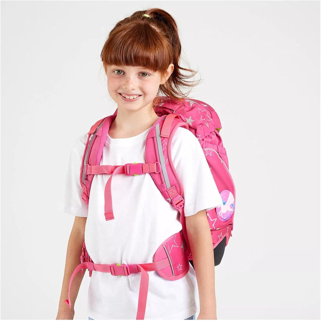 ergobag pack Set ergonomischer Schulrucksack, Set 6-teilig Einheitsgrösse SternzauBär - Pink