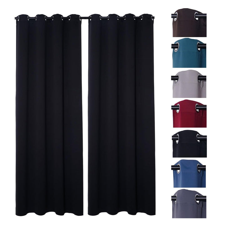 PremiumShop321 2er Pack Verdunklungsvorhang Gardinen mit Ösen, Blickdicht 140x245 cm Vorhang Verdunk