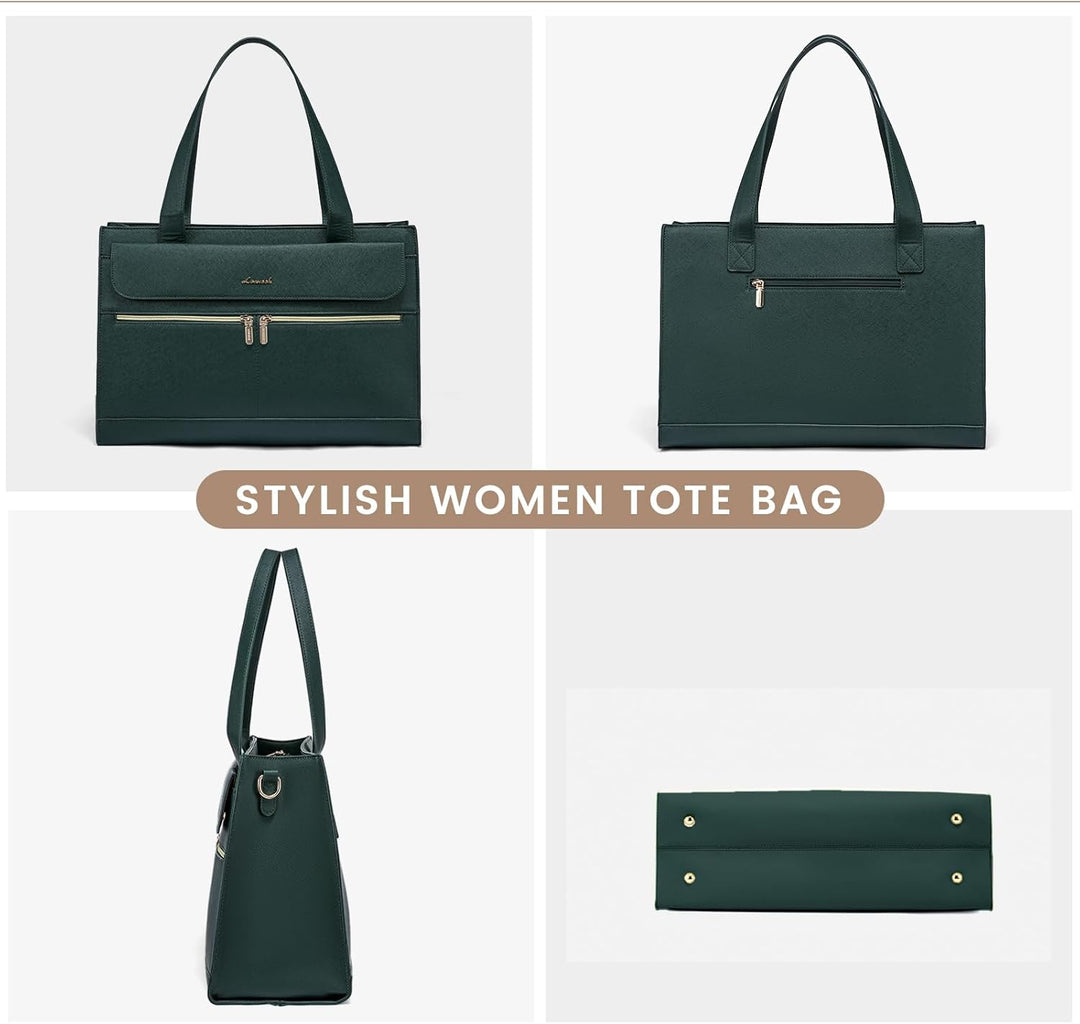 LOVEVOOK Laptop Handtasche Damen, 15,6 Zoll Laptoptasche Shopper Tasche Damen 2 in 1 Umhängetasche,