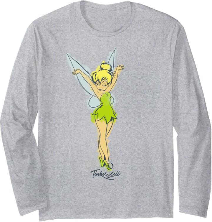 Disney Peter Pan Tinker Bell Watercolor Portrait Langarmshirt