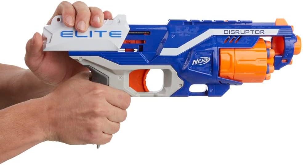 NERF Hasbro B9837EU40 B9837EU4 - N-Strike Elite Disruptor Spielzeugblaster, mit Trommelmagazin, 22.5