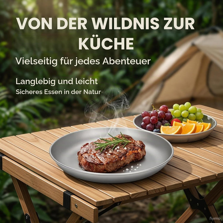 Boundless Voyage Ultraleicht Camping Titan Pan Geschirrplatte mit Tragetasche Outdoor Titan Geschirr