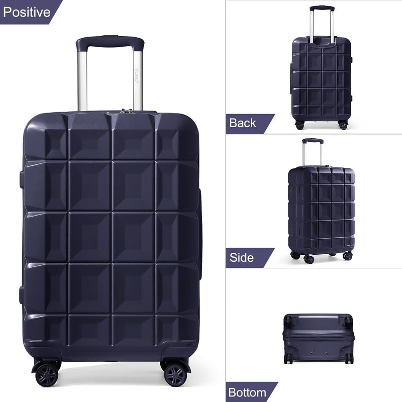 KONO Gepäck-Sets Kofferset 2 Teilig Gross Koffer mit Beautycase (72cm+Kosmetikkoffer, Dunkelblau) Du