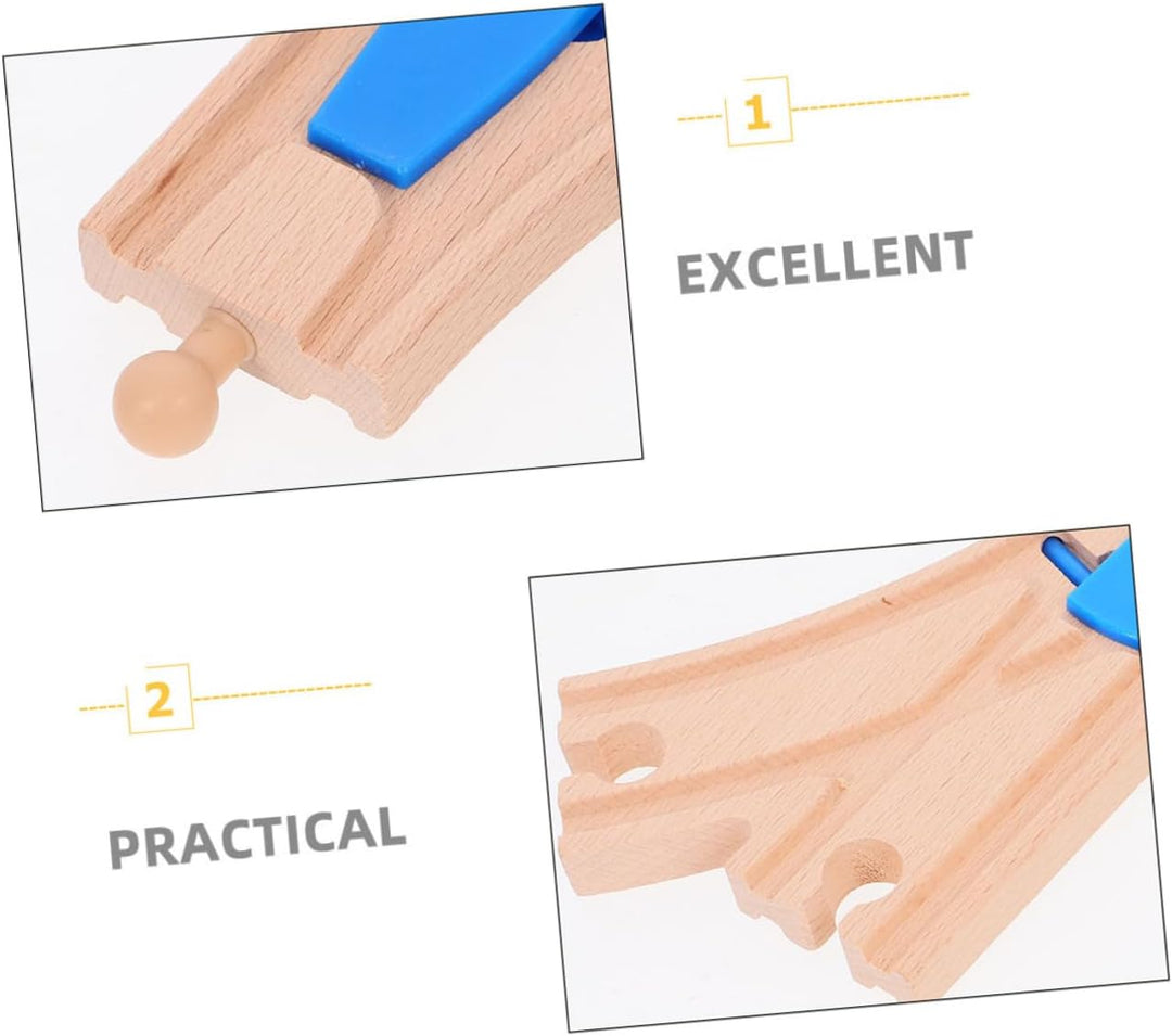 TOYANDONA 2St Zugzubehör Schienenweiche Spielzeug Holzschienen Spielzeug für Jungen holzspielzeug in