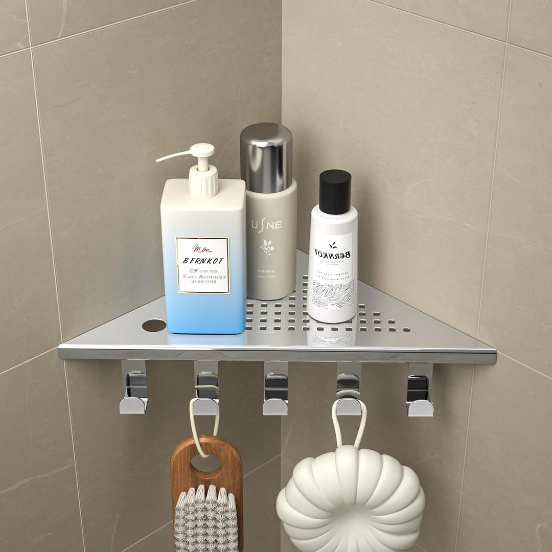 Eck-Duschregal aus 304-Edelstahl, 25,4 cm Eckregal für die Dusche | Duschablage Ecke für Badrenovier