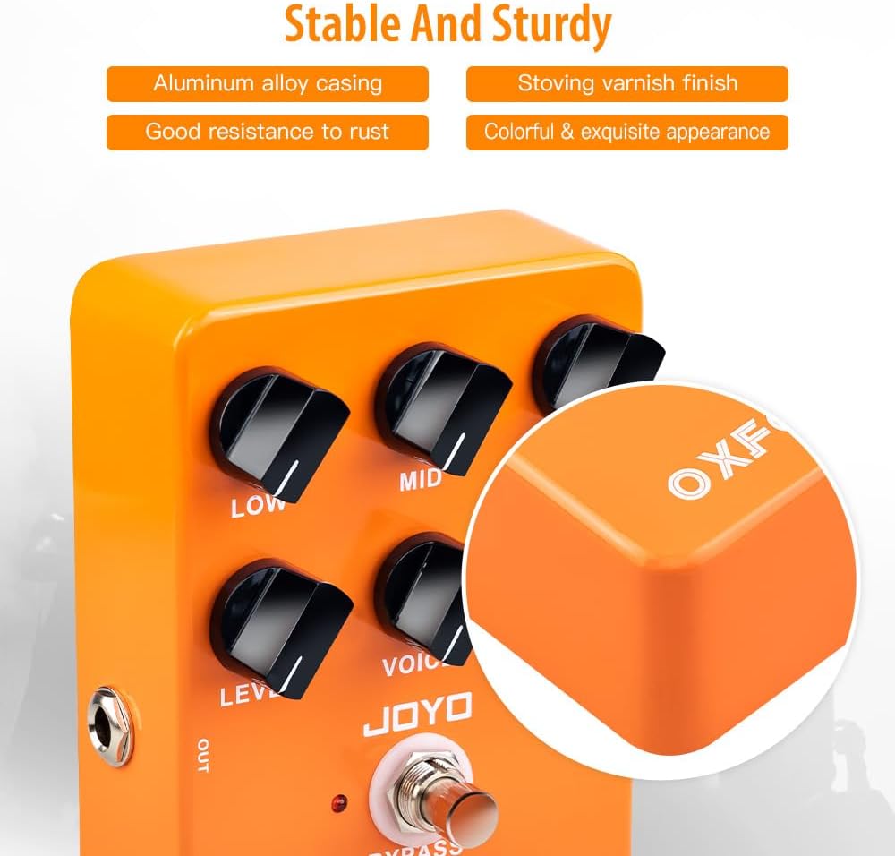 JOYO Overdrive Gitarreneffektpedal Verstärker Simulation Verzerrungspedal für E-Gitarre – Bypass (Ox