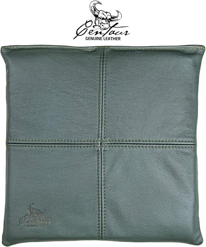Centaur - Hochwertiges Leder Sitzkissen - Flaschengrün 40x40 cm - Ideal für Stuhl oder Sitzbank - Ab