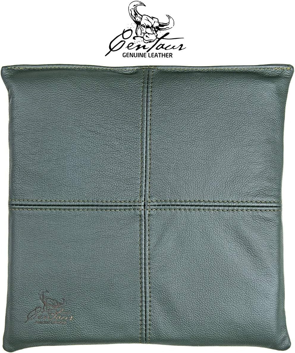 Centaur - Hochwertiges Leder Sitzkissen - Flaschengrün 35x35 cm - Ideal für Stuhl oder Sitzbank - Ab
