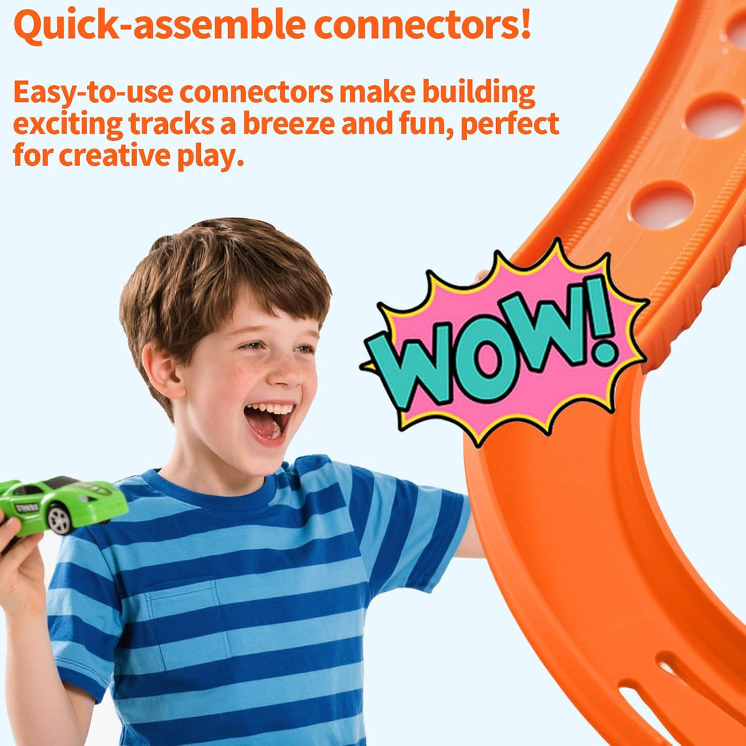 4stk Kurven Gleisverbinder für Hot Wheels, Prämie ABS 90 Grad Kurven Bahn Zubehör Rennstreckenkompon