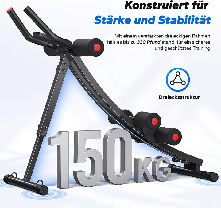 MERACH Bauchtrainer Ab Roller – Dual Track Bauchmuskeltrainer Verstellbares für Abs Bauch Beine Po,
