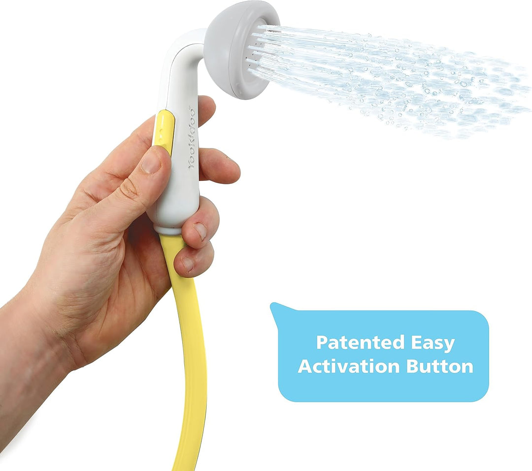 Yookidoo Baby Bath Shower Head - Elefant Water Pump with Trunk Spout Rinser - Control Water Flow fro