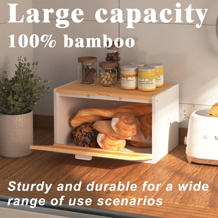 Bamboo Bread Box Bread Basket Storage Box Kitchen Bread Storage Bread Container Keep Fresh Long Time