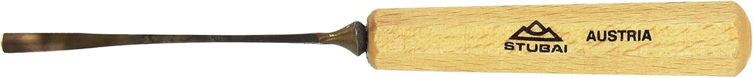 STUBAI Stemmeisen Stechbeitel Serie 52 - Form 26 | Gekröpftes Hohleisen 5 mm, mit Holzgriff, zum Vor