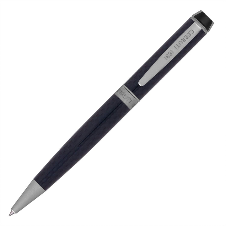 Cerruti 1881 Kugelschreiber „Fetter“ | Schreibstift aus Karbonfaser im italienischen Design | Blaue