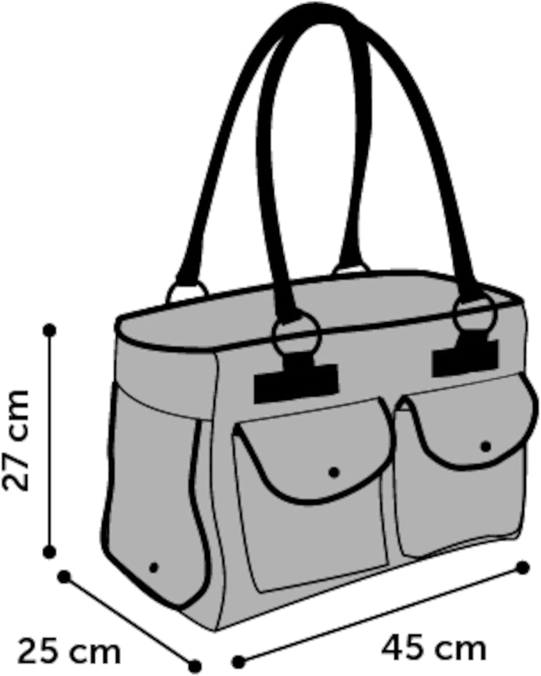 Flamingo F Transporttasche CILOU 3, 45 x 25 x 27 cm Grau Small, Grau Small