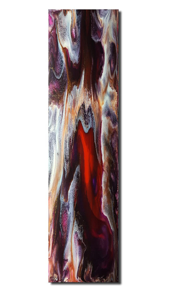 Bild auf Metall - 25 cm x 100 cm Moderne Kunst abstrakt - Kunstdruck auf leuchtend glänzenden Alumin