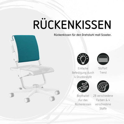 moll Rückenkissen Scooter, Bezug für den moll Kinderdrehstuhl Scooter, austauschbar, Chenillegewebe,