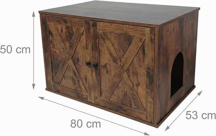 Relaxdays Katzenschrank für Katzentoilette, Trennwand, Eingang, Katzenklo verstecken, HBT: 50x80x53