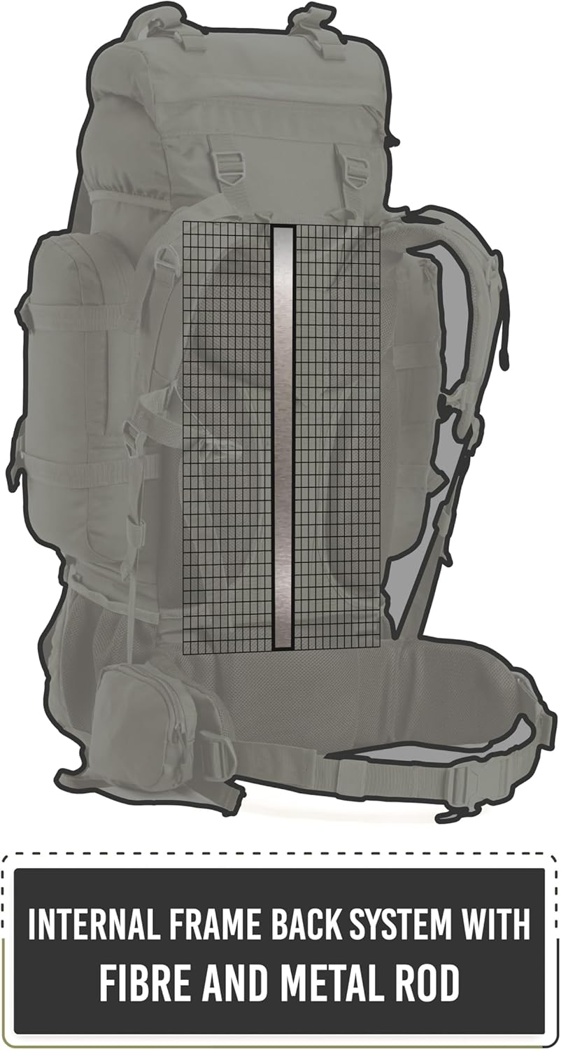 Tripole Rucksack Der Colonel-Serie Mit Innenrahmen - Mit Abnehmbarem Tagesrucksack Und Regenhülle 80