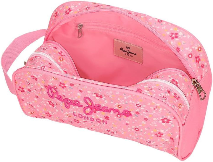 Pepe Jeans Kosmetiketui Rosa, Geblümt, Polyester, 26 x 16 x 10 cm, Reissverschluss, Damen, Reise/Und
