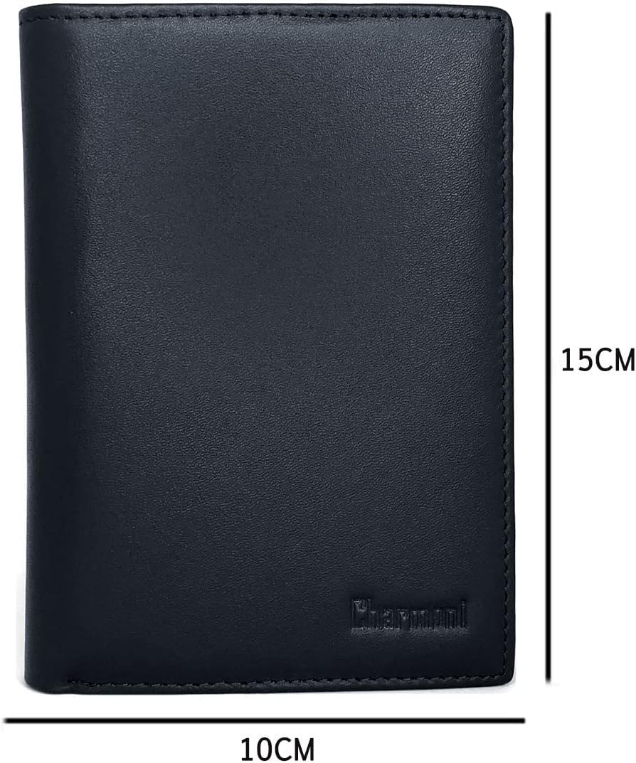 Charmoni® - Max - Grosse Geldbörse - für Herren - Anti-Hacker-Schutz - 4 Klappen - Rindsleder - 22 B