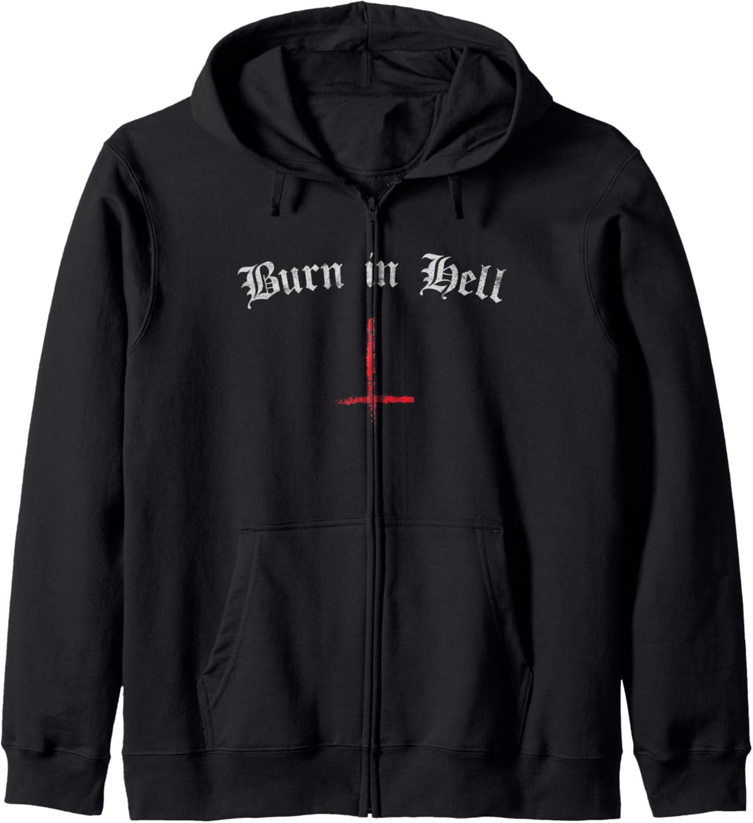 Occult Gothic Grunge Satan Devil Black Burn In Hell Baphomet Kapuzenjacke