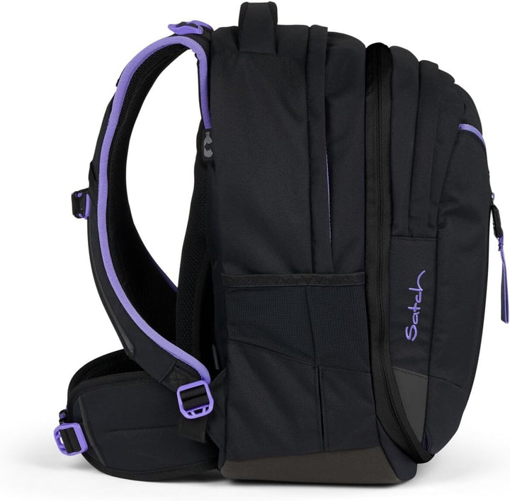 Satch Match Schulrucksack Set 3tlg. (Purple Phantom) inkl. Schlamperbox und Sporttasche, Purple Phan