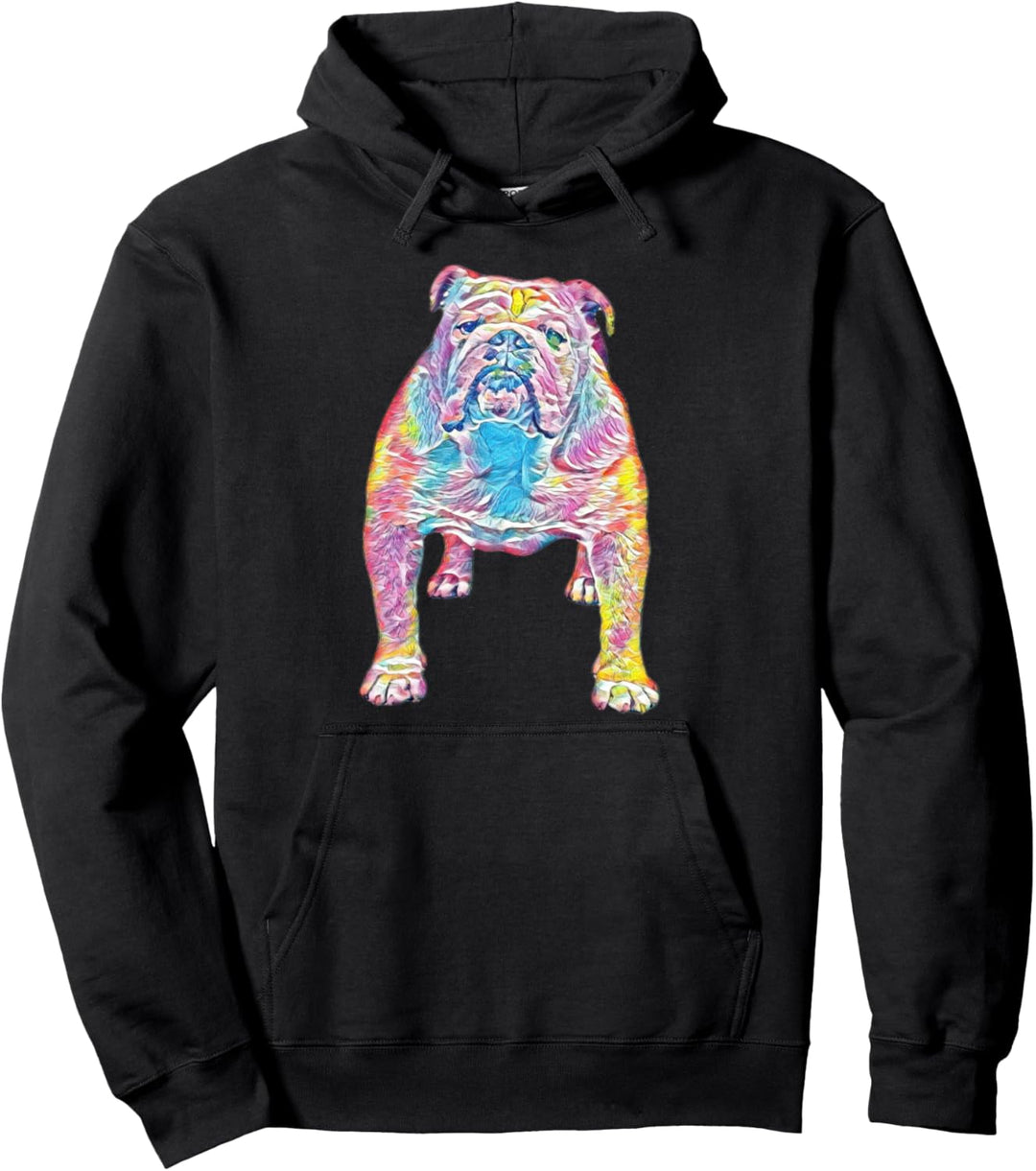 Bunte englische Bulldogge Pullover Hoodie