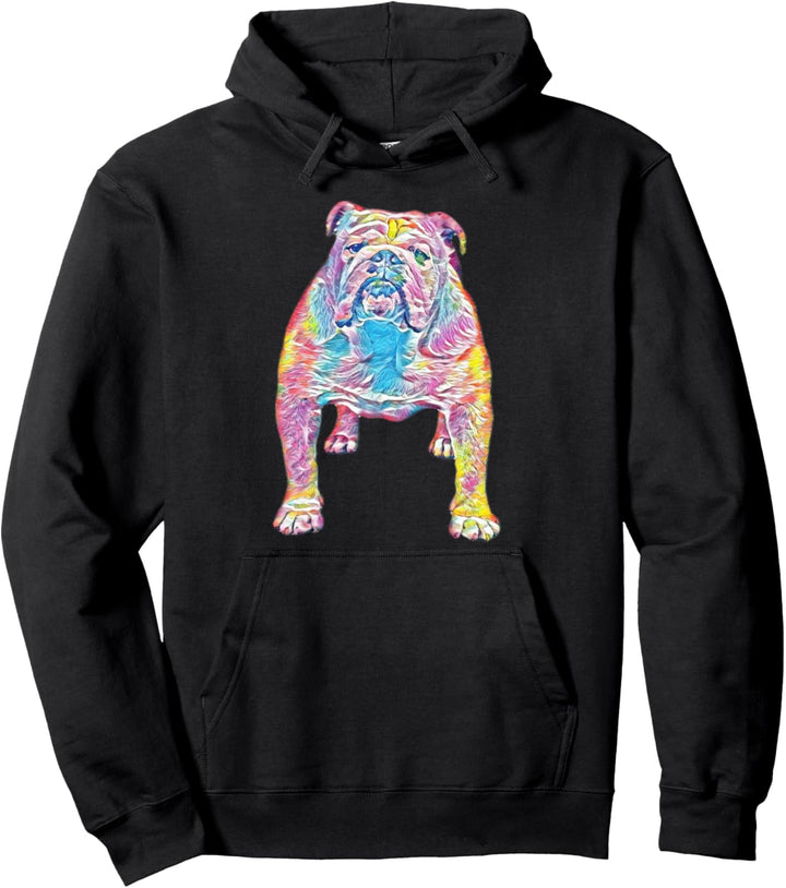Bunte englische Bulldogge Pullover Hoodie