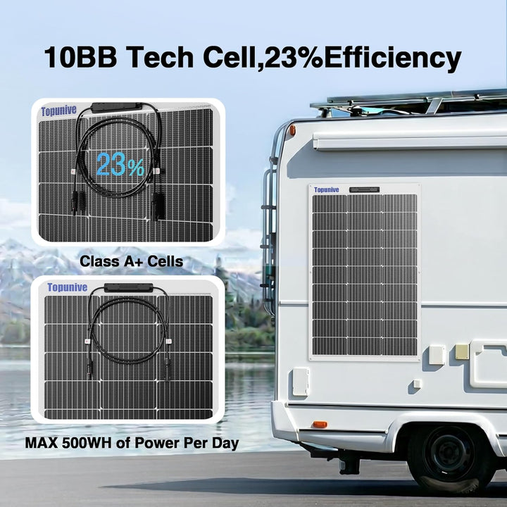 Flexibel Solarpanel 100W 12V Monokristalline Flexible Solarmodul 100 Watt 12 Volt für 12V Batterien