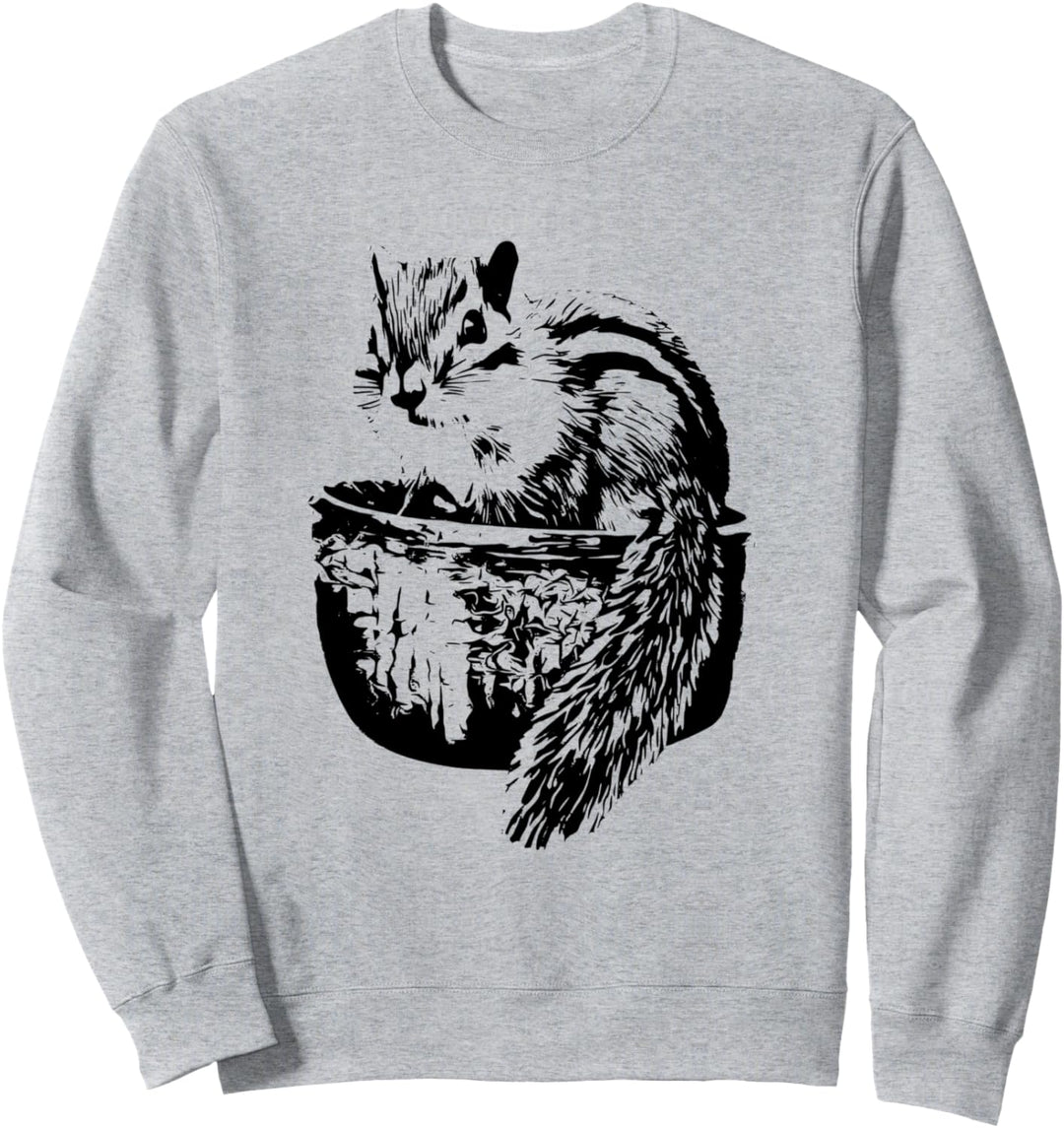 Eichhörnchen Motiv buntes Design Nagetiere Streifenhörnchen Sweatshirt