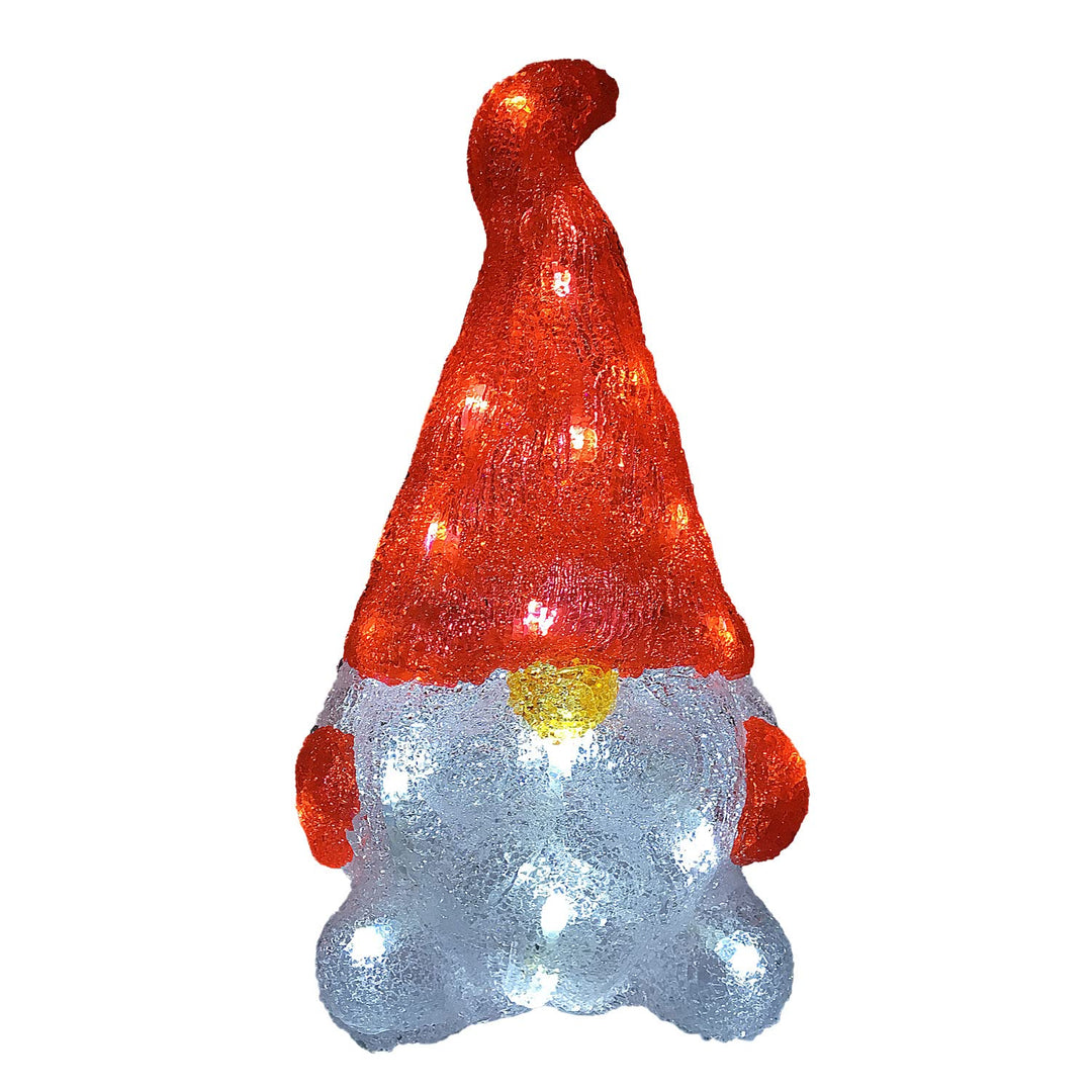 Deuba LED Acryl Figur Wichtel 29,5cm Gross Innen Aussen Weihnachtsdeko beleuchtet Weihnachten Deko I