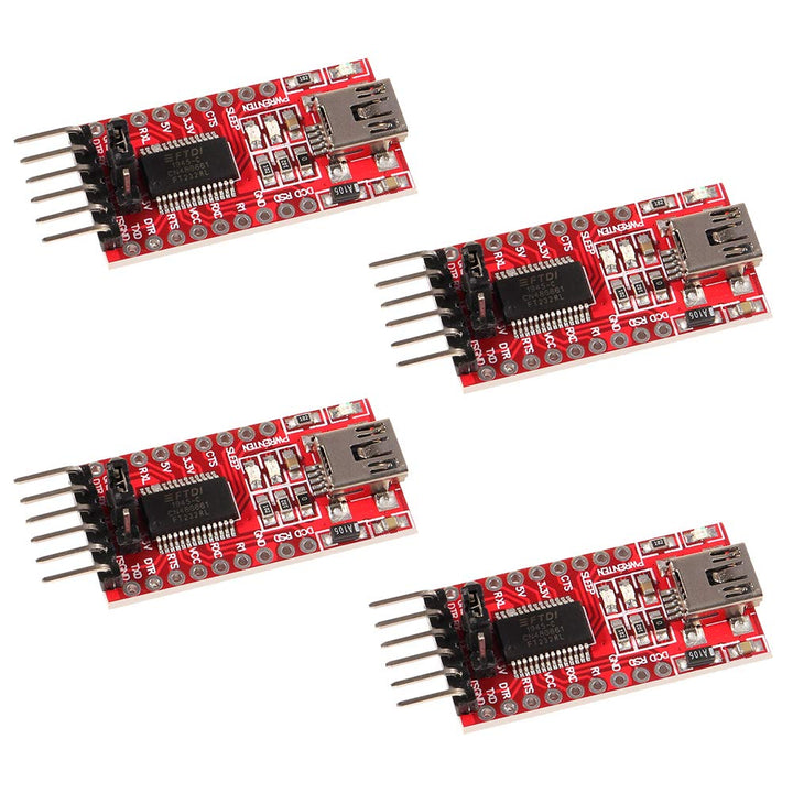 AITRIP 4X FTDI Serial Adapter FT232RL USB zu TTL Adapter 3,3V / 5V Modul Mini Port für Arduino und R