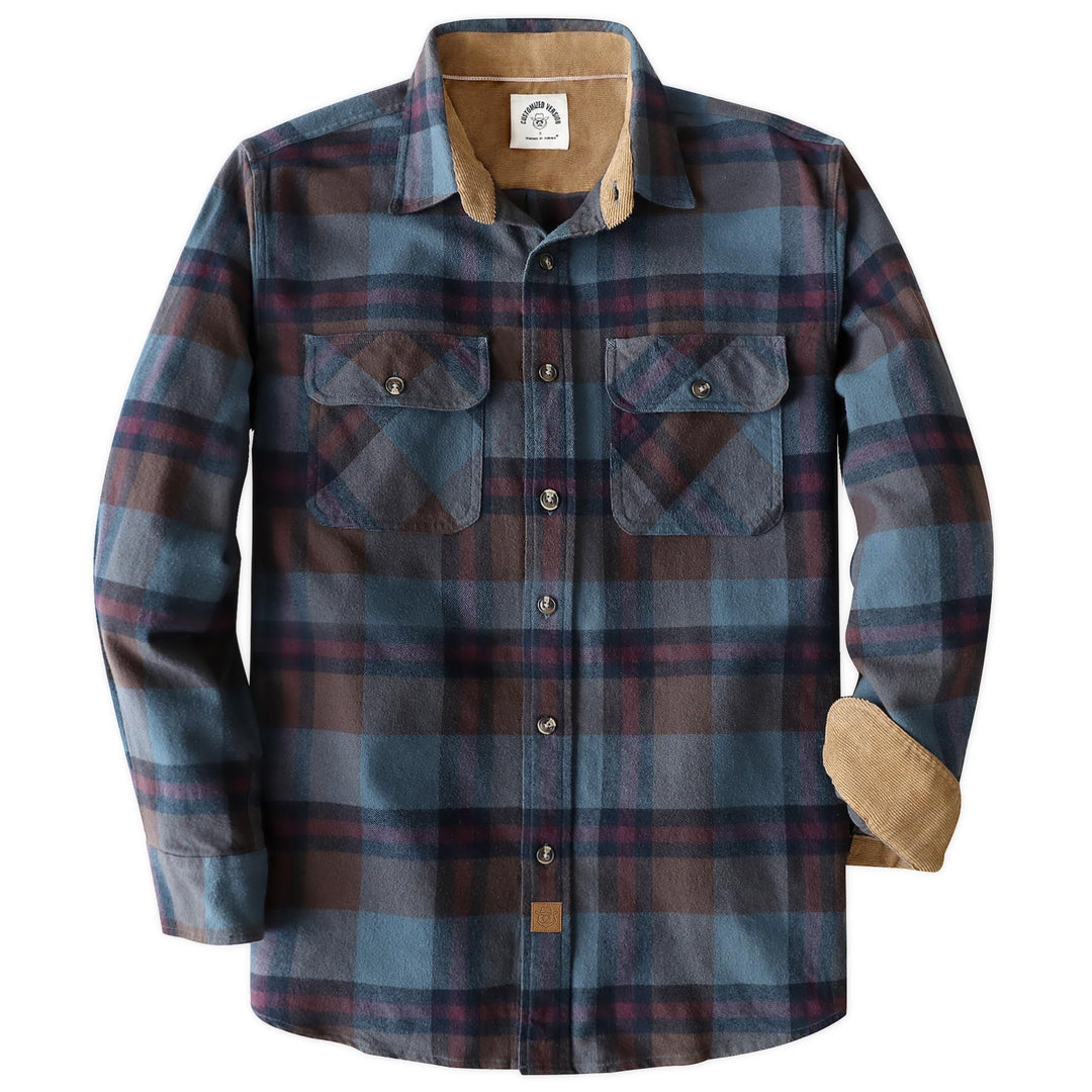 Dubinik® Flanellhemd Herren Button Down Kariert Baumwollhemd Freizeithemd Hemd Herren Langarm mit Zw