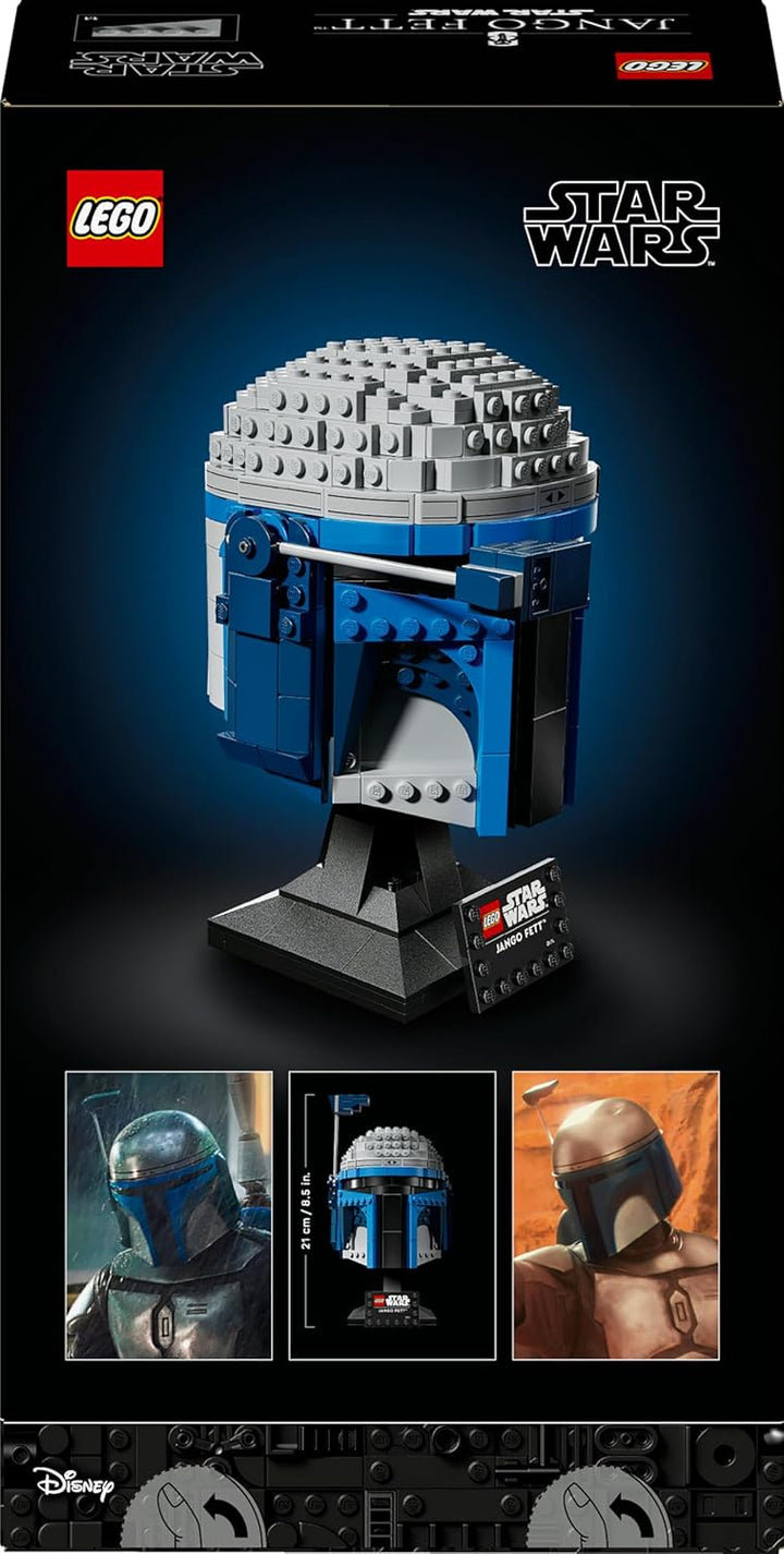 LEGO Star Wars 75408 Jango Fett Helm - Mandalorian Bauset für Erwachsene - Modell mit Ständer, Namen