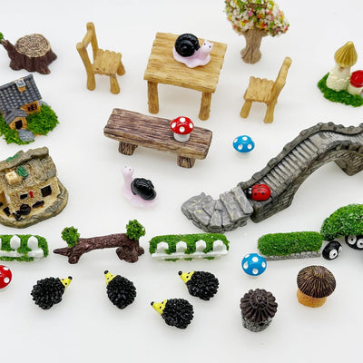 Cayway 83 Stück Miniatur Feengarten Zengarten Zubehör, Miniatur Ornament Kit, Miniatur Gartendekorat