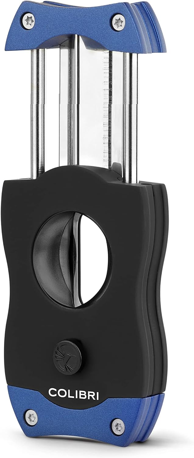 Colibri V-Cut Zigarrencutter Blau + Schwarze Gummibeschichtung