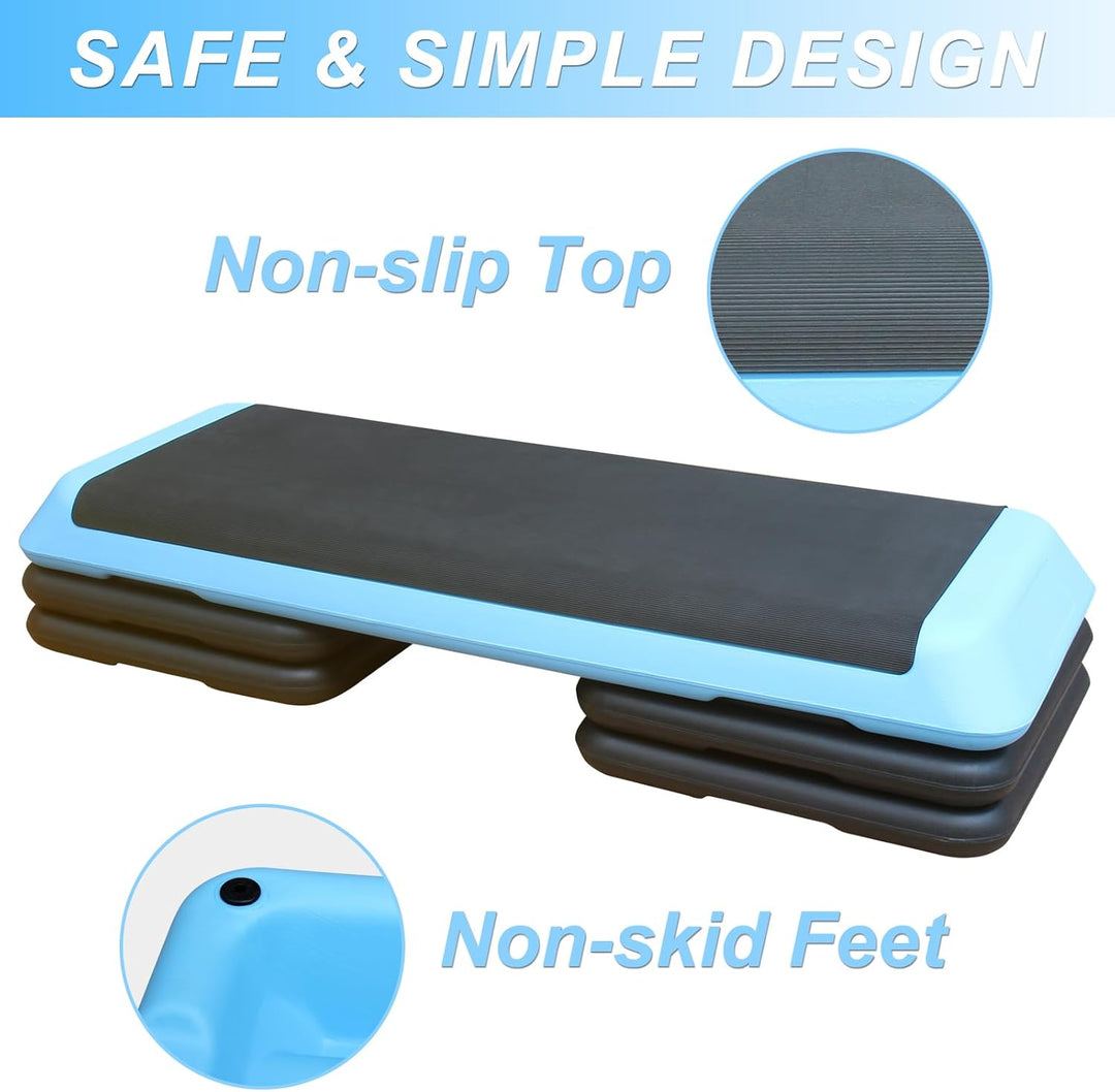 Aerobic Stepper 3-fach Höhenverstellbar Steppbrett 10/15/20 cm, Stepbench für zuhause bis 200 kg, Ru