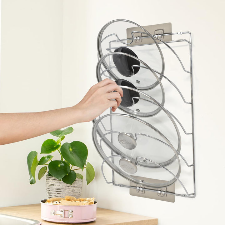 joeji's Kitchen Topfdeckelhalter - Wandmontage oder Schranktür - Deckelhalter für Pfannendeckel - 2