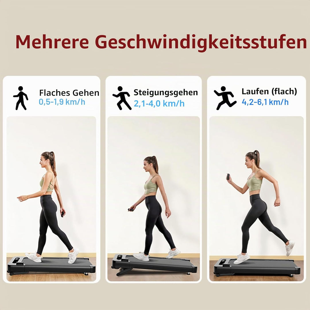 Bluearth Walking Pad mit 10% Automatische Steigung, Max 150KG, 2.5PS Leiser Motor, Laufband Schreibt