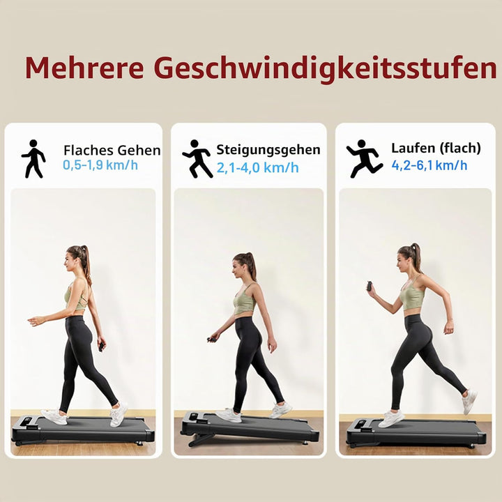 Bluearth Walking Pad mit 10% Automatische Steigung, Max 150KG, 2.5PS Leiser Motor, Laufband Schreibt