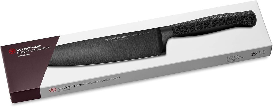 WÜSTHOF Performer Kochmesser 20 cm, Schwarz,silber Kochmesser, 20 cm Klinge Single, Kochmesser, 20 c