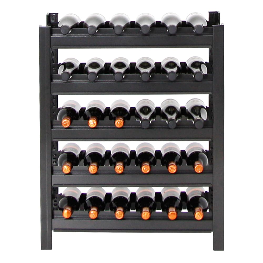 PROREGAL Weinregal Toskana, HxBxT 75x60x30 cm, 30 Flaschen auf 5 Ebenen, Schwarz, Wein Metallregal,