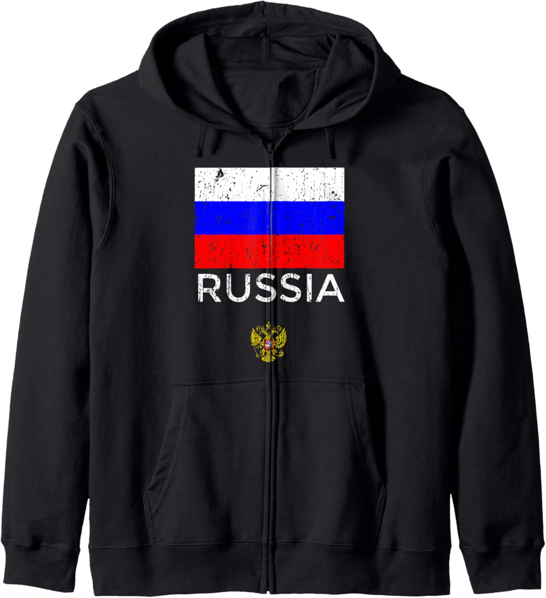 Russische Flagge mit nationalem Emblem - Russland-Design Kapuzenjacke