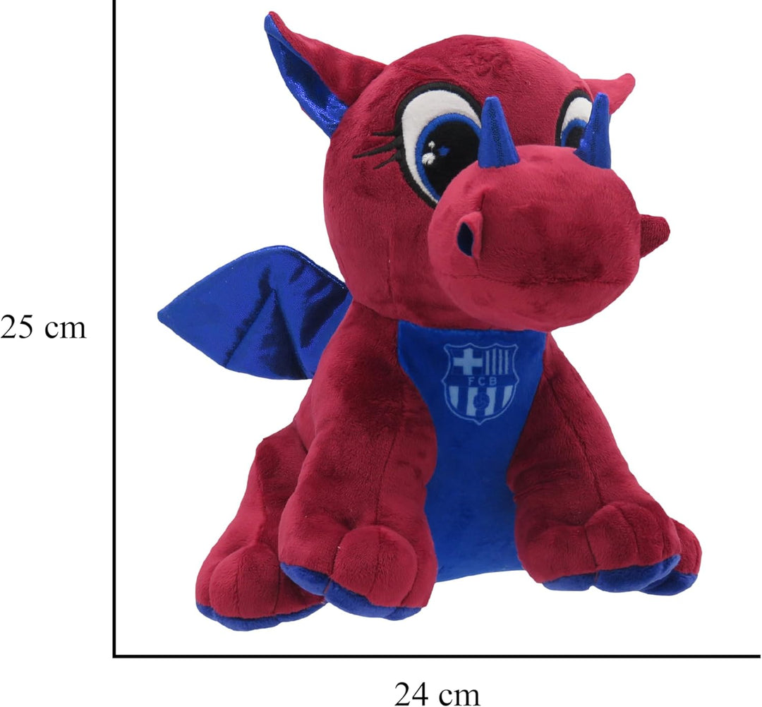 CyP Brands- FC Barcelona Plüschfigur, Drache, 25 cm, Blaugrana, offizielles Produkt