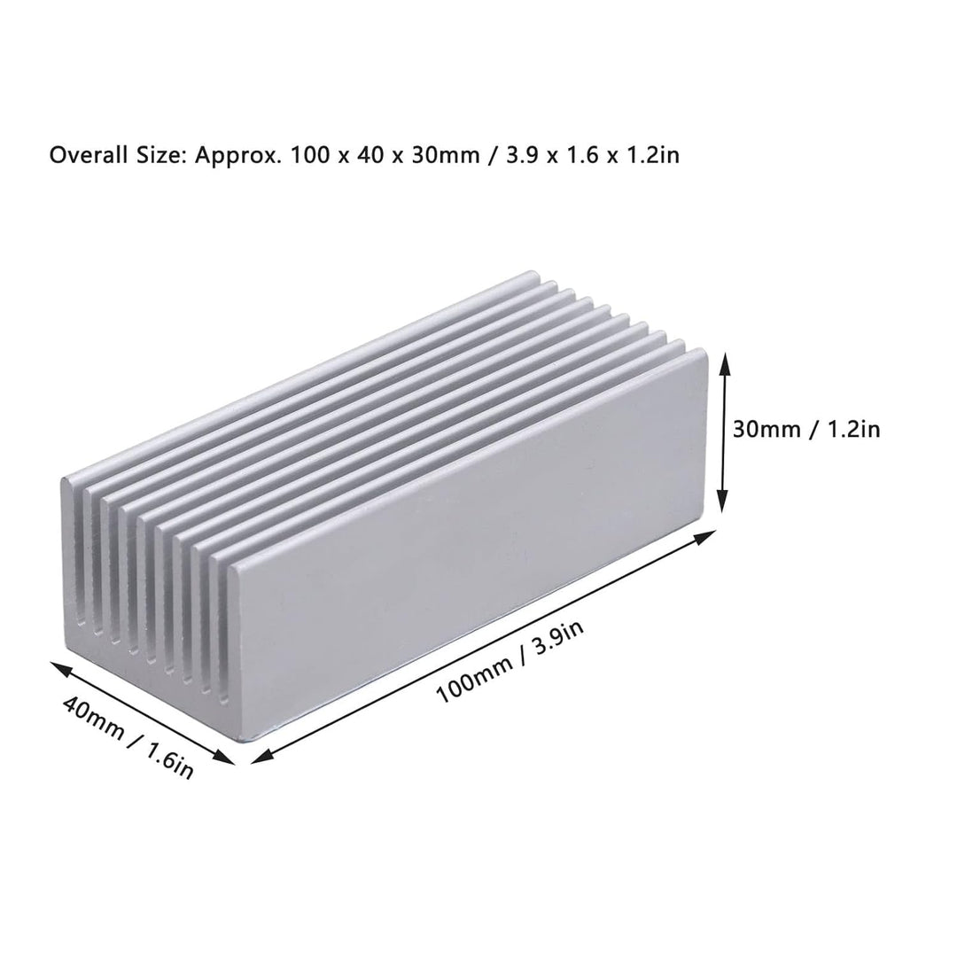 2 Stück Aluminium Kühlkörper 100x40x30mm für CPU Leistungselektronik und Power Board Without adhesiv