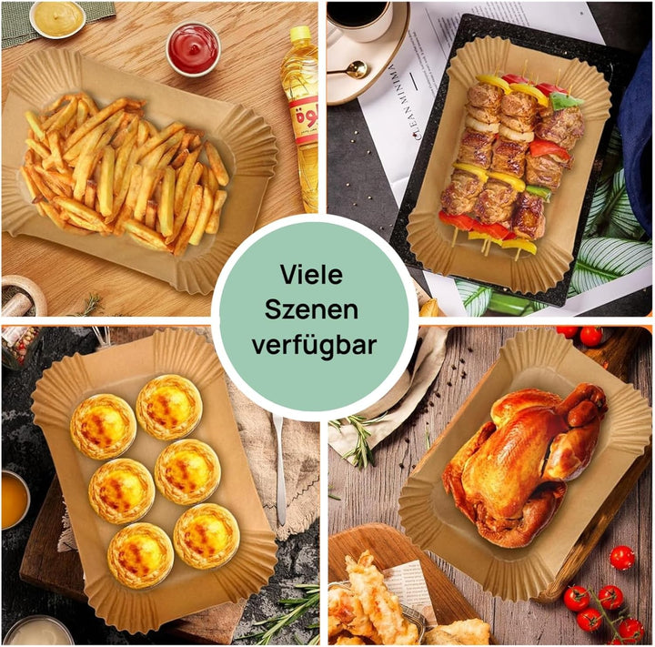 170pcs Airfryer Backpapier für Ninja Foodi Flexdrawer AF500EU 10.4L, Backpapier für Heissluftfritteu