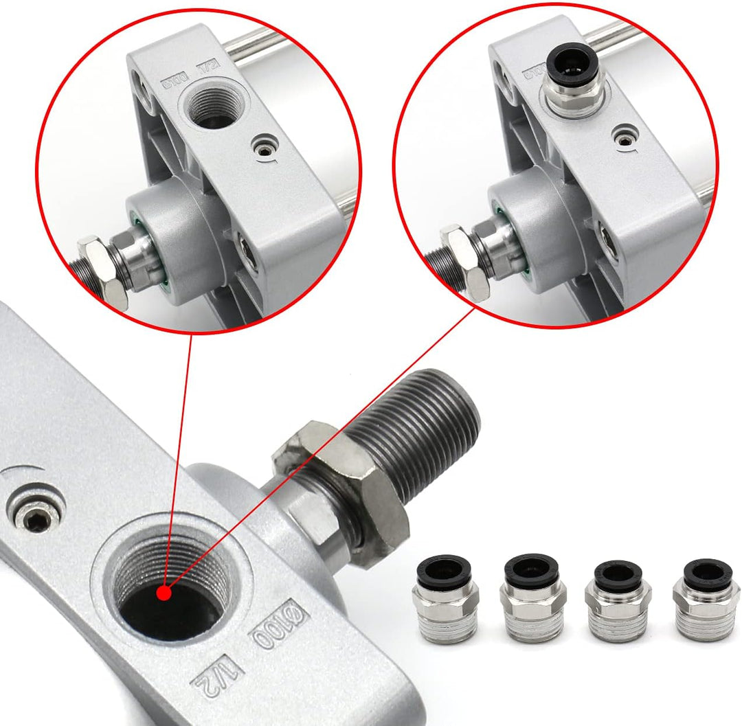 Heschen Pneumatischer Standard-Luftdruckzylinder, SC 100-250, PT1/2 Anschluss, 100mm Bohrung, 250mm